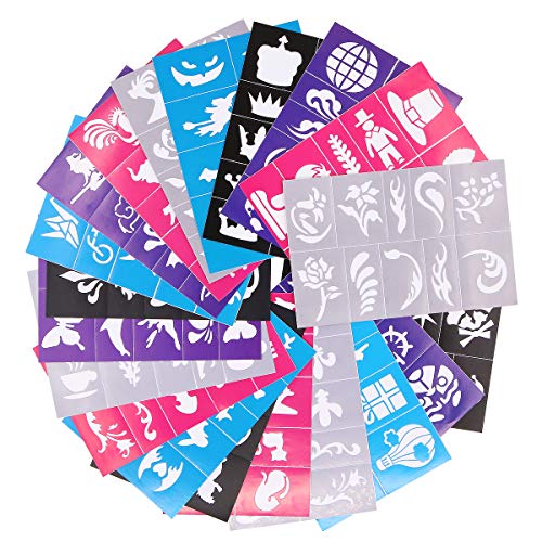 Reusable Face & Body Paint Stencils Kit, 200 Patterns