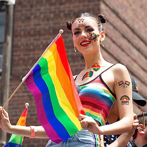 Pride Temporary Tattoos, LGBTQ Rainbow Pride Stickers, 25 Sheets 200PCS - Image 4