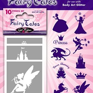Fairytales Temporary Tattoo Stencil Set for Body Art & Glitter Tattoos