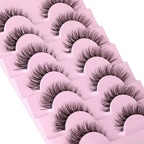 JIMIRE Faux Mink Eyelashes Russian Strip Natural Look Wispy Light 13MM 7 Pairs - Image 15