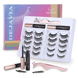 Magnetic Eyelashes with Eyeliner Kit, 10 Pairs Natural Look, Reusable, Strong Magnetism