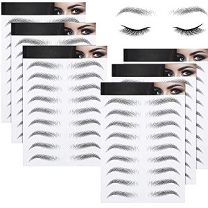 CTAKPOWE 108 Pairs Eyebrow Tattoo Realistic, Waterproof Long Lasting Imitation Eyebrows(Black)