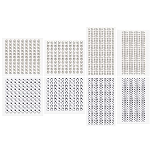 Face Gems Stick on, 1200pcs Pearl Rhinestones, 4 Sizes Makeup Stickers