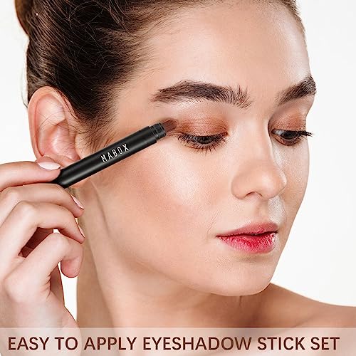 6 Colors Glitter Eyeshadow Stick Set, Waterproof & Long Lasting Eye Shadow Pencil, Matte & Glitter & Metallic - Image 5