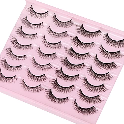 Lashes Wispy False Eyelashes Natural Look 3D Mink Eye Lashes Pack (A10-14mm) 10 Pair - Image 18
