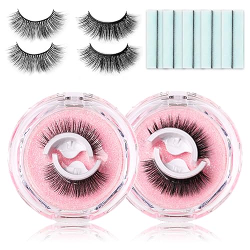 Reusable Self Adhesive Eyelashes Natural Look Lash Buddy Self-Adhesive Eyelashes (Pack of 2 Pairs)