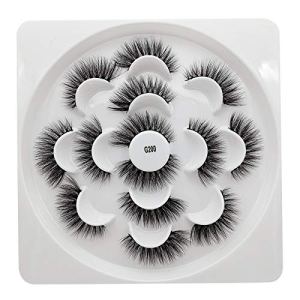 Smilart 7 Pairs 3D Mink Lashes Faux Natural False Eyelashes Fluffy Black