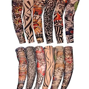 Art Fake Temporary Tattoo Sun Protection Compression Arm Sleeves 16.5" * 3.3" - UV Protection