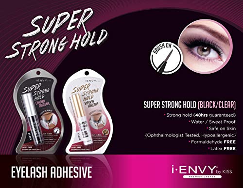 iENVY by Kiss Super Strong Hold Eyelash Adhesive (Clear) 6 Pack Waterproof Sweat Proof Formaldehyde Free Latex Free - Image 6