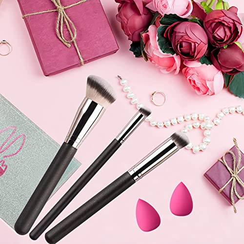FITDON 3PCS Foundation Concealer Brushes & 2PCS Mini Makeup Sponge Blender, Flawless Blending - Image 4