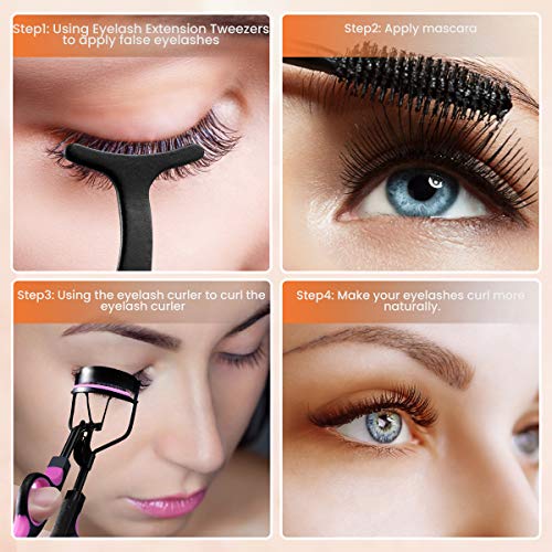 Eyelash Curler Kit with Brush and Tweezers for Natural Eyelashes - Image 3