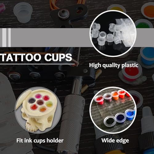 Tattoo Ink Caps Medium 1000PCS Disposable Plastic Tattoo Ink Cups Pigment Ink Caps for Tattooing - Image 5