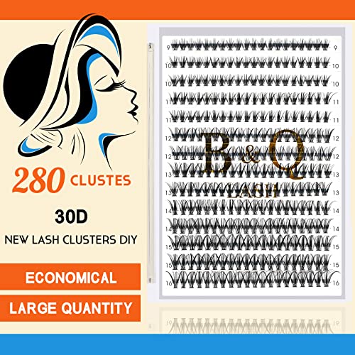 Lash Clusters 280 Pcs 40D-0.07D-9-15MIX B&Q LASH Individual Lashes C D Curl Eyelash Clusters Soft Volume - Image 30