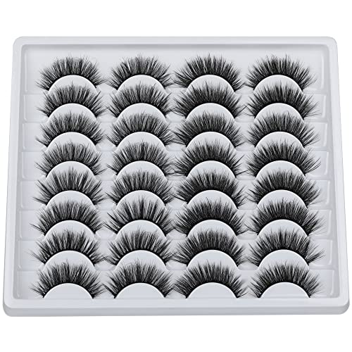 JIMIRE Cat Eye False Eyelashes Wispy 3D Faux Mink Lashes Fluffy Crossed Volume 16 Pairs - Image 18