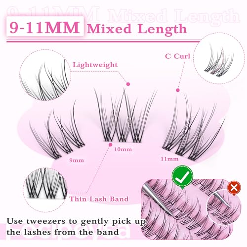 Fluffy Eyelash Extension Kit Volume Lash Clusters 10-18mm 100D DIY Lash Extension Kit - Image 12