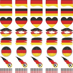 Meme Series 40 Sheets Germany Flag Temporary Tattoos World Cup European Cup Asian Cup African Cup Football Face Fattoo