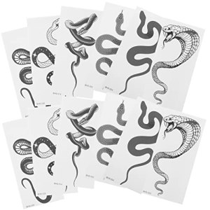 Realistic Snake Temporary Tattoos 12 Sheets Gothic Snake Stickers 14x6.8cm