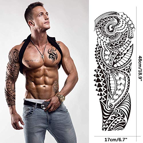 Aresvns Large Temporary Tattoos for Men and Women, Realistic Designs, Waterproof - Image 3