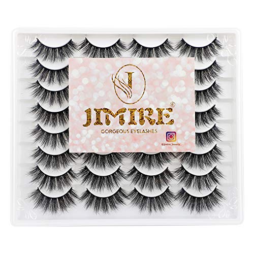 JIMIRE Cat Eye False Eyelashes Wispy 3D Faux Mink Lashes Fluffy Crossed Volume 16 Pairs - Image 4