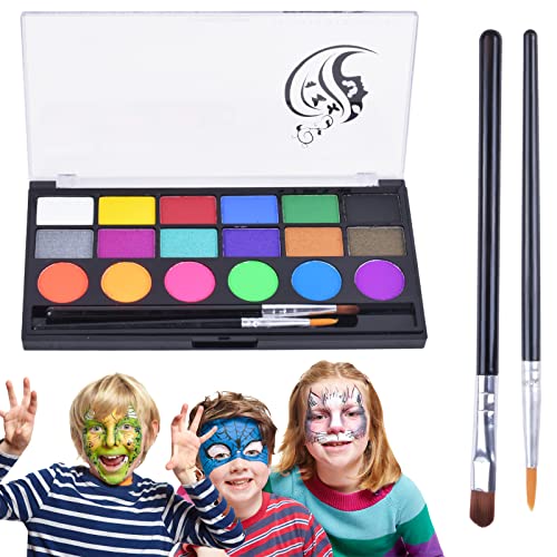 Focenat 18 Colors Face Paint Palette Kit, Safe & Easy to Apply