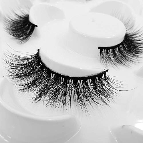 Smilart 7 Pairs 3D Mink Lashes Faux Natural False Eyelashes Fluffy Black - Image 3
