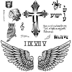 CARGEN Celebrity Life-Size Temporary Tattoos - Realistic Singer J.B Chest Back Arm Face Sleeves Fake Tattoo Stickers for Fans