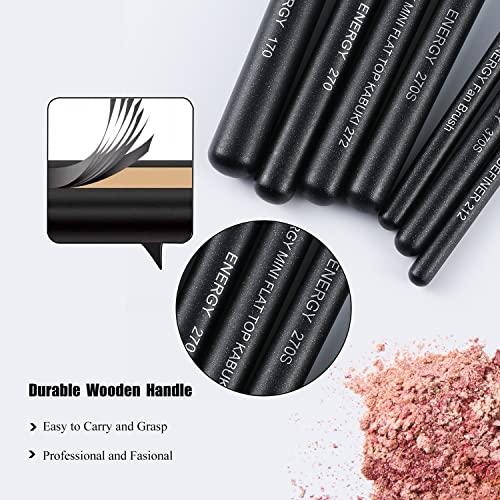 ENERGY Angled Flat Concealer Brush for Under Eye, Nose Contour, Liquid Foundation, Press Powder Palette - Image 17