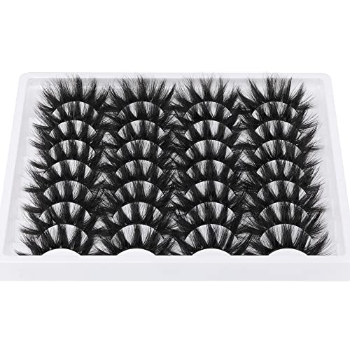 False Eyelashes Dramatic Lashes Mink Fluffy Thick Strip False Lashes Wispy Full Faux Mink Lashes Pack 16 Pairs ALICROWN - Image 4