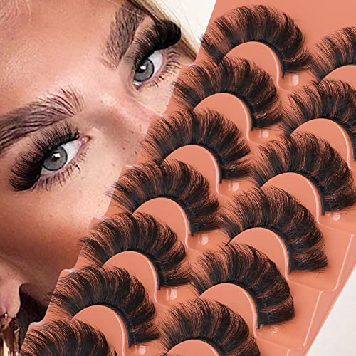 Fluffy Mink Eyelashes 8D 20mm C Curl Pack 10 Pairs Wispy Full Reusable - Image 5