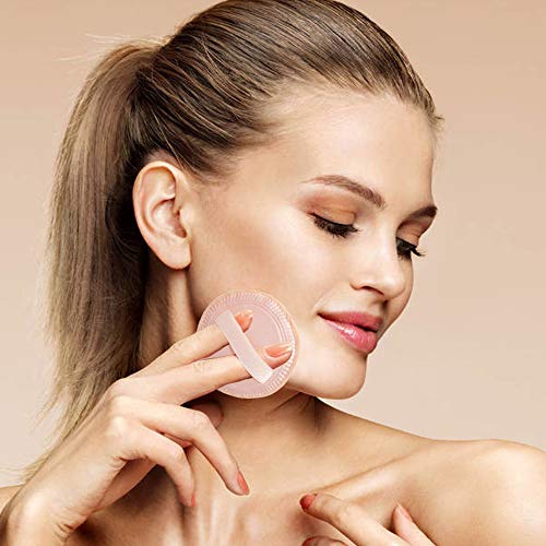 5 Pieces Beauty Sponge and 5 Pieces Powder Puff, findTop Makeup Beauty Sponges Blender, Replacement for Powder Foundation Container, 2.4 Inch - Image 5