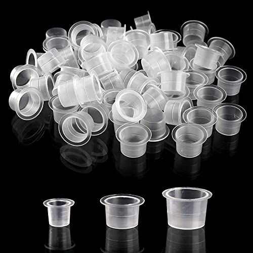Tattoo Ink Caps Cups - Yuelong 300pcs Tattoo Ink Caps Cups Mixed Sizes #9 Small #13 Medium #16 Large - Image 4