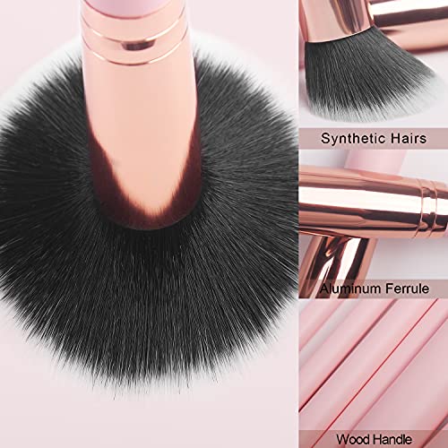 Real Perfection 16pcs Makeup Brushes Set with 1 Eyebrow Razor Premium Synthetic Foundation Blending Face Powder Eye Shadow Concealer - Image 3