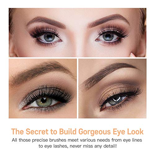 MSQ Eye Brushes Set 6pcs Eyeshadow Eyebrow Makeup Brushes for Women/Girls Rose Gold, Skin-Touch Material - Image 2