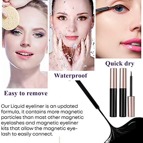 FEITA Magnetic Eyelashes Kit with Eyeliner - 10 Pairs Natural Look - Image 3