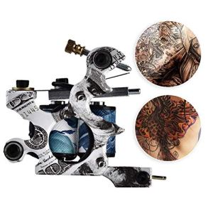 Tattoo Machine, Artist Rotary Gun Motor, 10 wraps Professional Alloy Copper Coils Shader Dioche