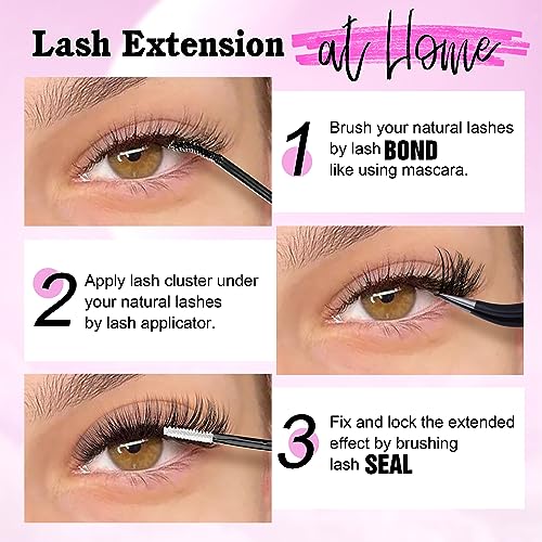 ALPHONSE Lash Clusters 9-16mm DIY Eyelash Extensions 200 Pcs Natural Look D Curl Wispy Cluster Lashes - Image 27