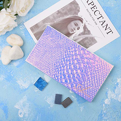 Allwon Magnetic Palette Mermaid Empty Makeup Palette with Mirror and 20Pcs Adhesive Empty Palette Metal Stickers - Image 3