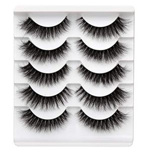 Newcally Mink Lashes Fluffy 5D Cat Eye Volume 5 Pairs
