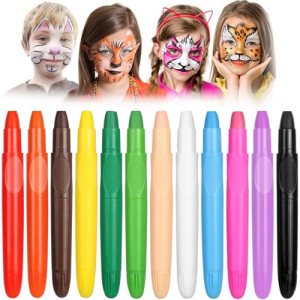 Face Painting Kit for Kids, Safe and Washable, 12 Vibrant Colors