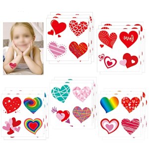Valentines Heart Tattoos 100PCS Konsait Valentine’s Day Temporary Tattoos