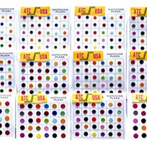 ATC USA - 720 X Count Assorted Multi Color and Multi Size Indian Daily Use Reusable Forehead Bindi Round Dot temporary Tattoo Body Art Sticker
