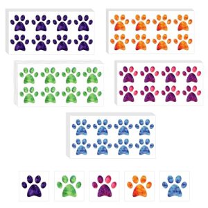 Dog Paw Glitter Tattoo Stickers, 240pcs, 5 Colors, Kids Adults Party Favors