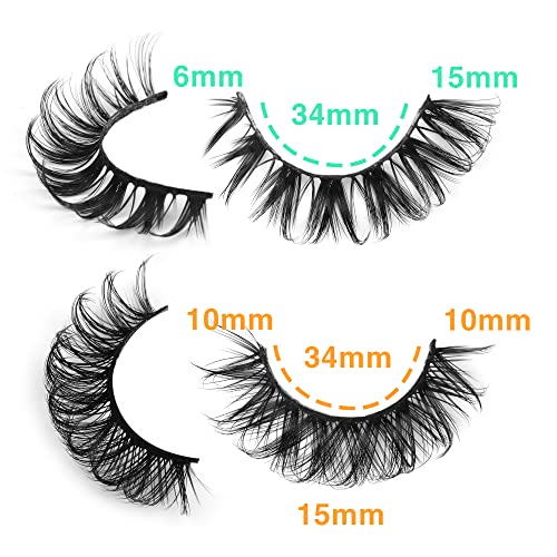 JIMIRE Faux Mink Eyelashes Russian Strip Natural Look Wispy Light 13MM 7 Pairs - Image 30