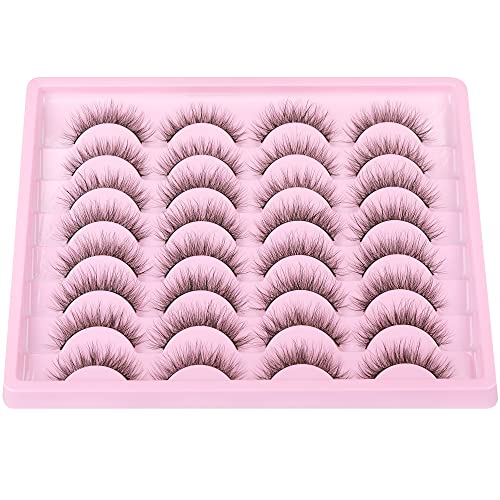 JIMIRE Cat Eye False Eyelashes Wispy 3D Faux Mink Lashes Fluffy Crossed Volume 16 Pairs - Image 21