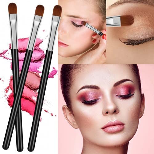 Dokpav 6 PCS Eyeshadow Brushes, Soft Synthetic Hairs, Long Handle, Oval Eyeliner, Lip Mask, Professional Eye Applicator (Black) - Image 4