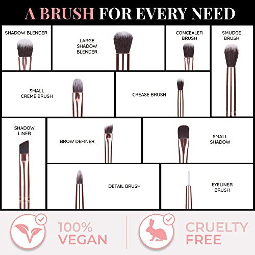 13-Piece Bamboo Makeup Brushes Set - Vegan & Cruelty Free - Eye Shadow, Eyebrow, Eyeliner, Blending, Foundation, Blush, Powder Kabuki Brushes - Image 5