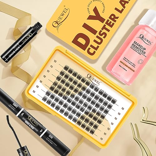QUEWEL Lash Extension Kit, Clusters Bond & Seal, Applicator Tool, Glue Remover, Natural Look (FDD-H01-kit) - Image 123