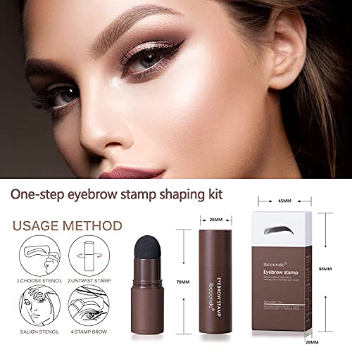 Waterproof Eyebrow Stamp Kit Dark Brown 10 Stencils - Image 2