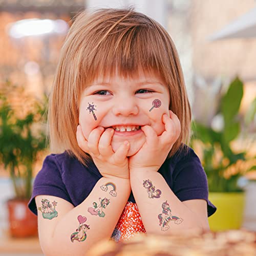 KINBOM 20 Sheets Kids Temporary Tattoos - Unicorn Dinosaur Designs - Image 3