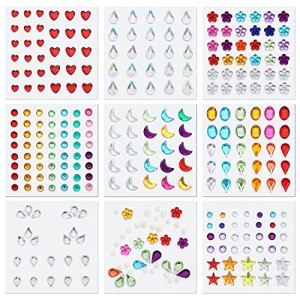 Festival Face Gems Stick on, Self-Adhesive Jewels Stickers Multicolored